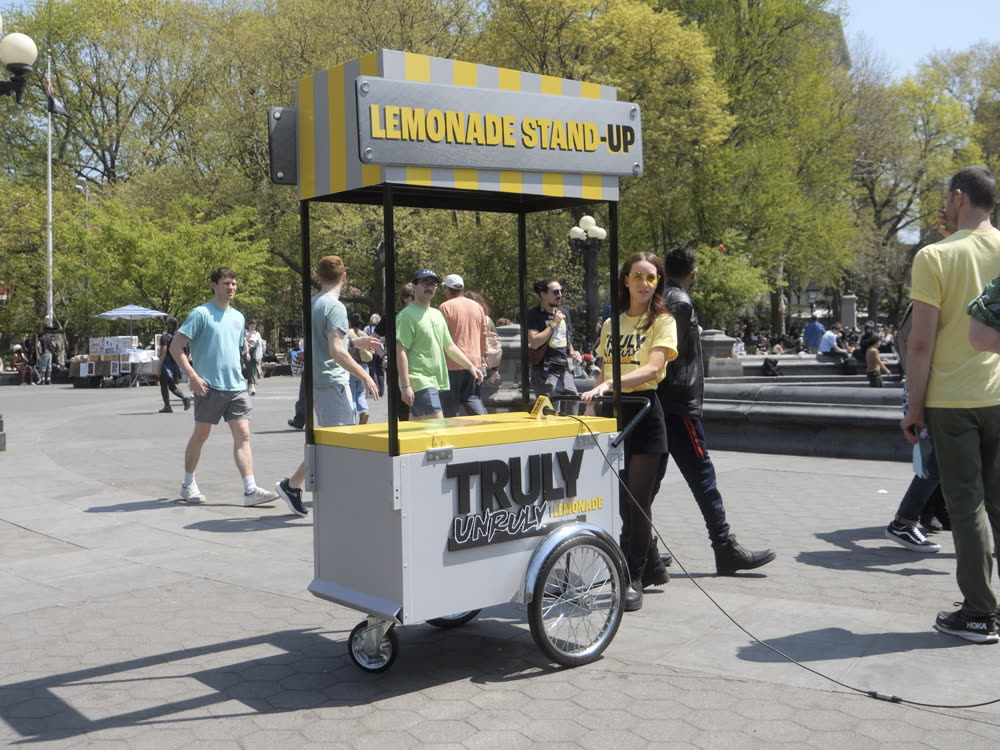 Branded push cart activation in a city park